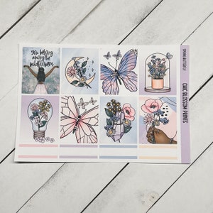 Spring Butterfly Collection Weekly Kit SewMuchCrafting Planner Stickers Erin Condren Inserts Journaling image 2