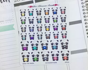 Kona Social Media Character Stickers, Erin Condren, Happy Planner, Plum Planner, ChicBlossomPrints - KP026