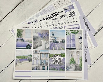 Lavendelcollectie | Wekelijkse kit | SewMuchCrafting | Plannerstickers | Erin Condren | Invoegingen | Journaliseren