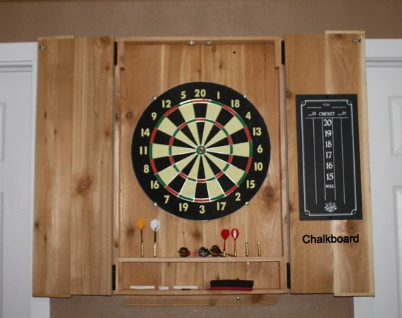 Cedar Dart Board Cabinet Rustic Cabinet Game Room Man Cave Etsy