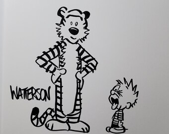 Bill Watterson cartoon comic art, Calvin and Hobbes, Ink drawing, artwork, comics, cartoon illustration comic art, Calvin & Hobbs