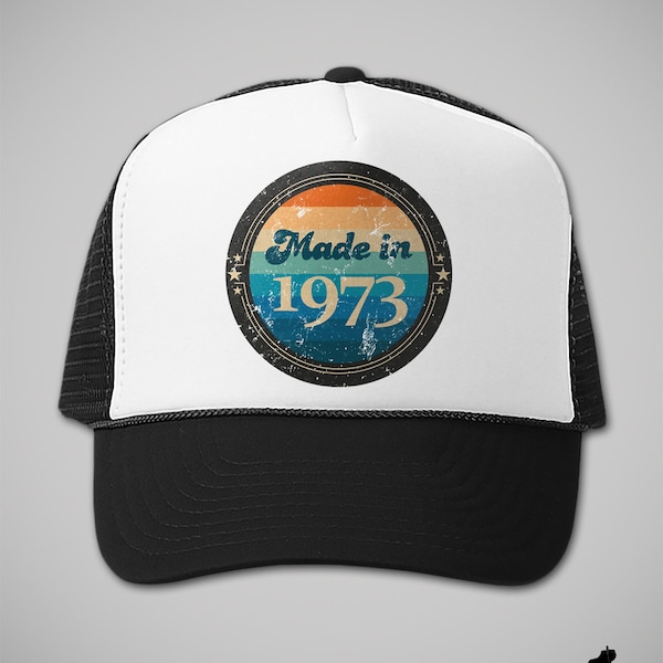 Retro Snapback Hats - Made in 1973 Birthday Trucker Hat 50th Bday Gift Funny Hats for Men Gifts for 50 Year Old Man