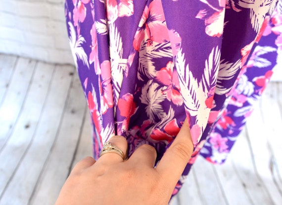 70s Floral Tunic, Purple Vintage Dress, 70s Dress… - image 4