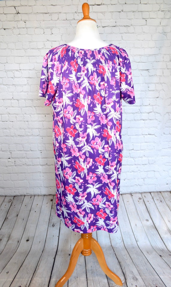 70s Floral Tunic, Purple Vintage Dress, 70s Dress… - image 5