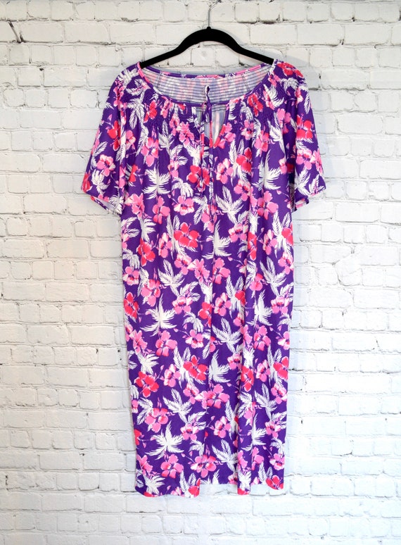 70s Floral Tunic, Purple Vintage Dress, 70s Dress… - image 8