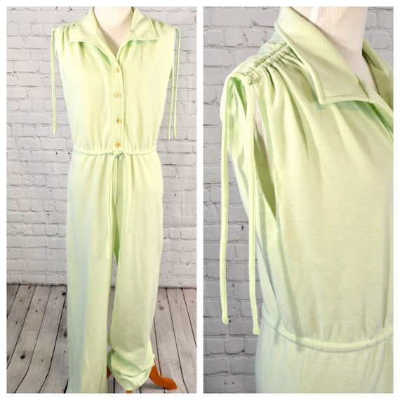 Mint Green 70s Jumpsuit Small Medium Vintage Jumps