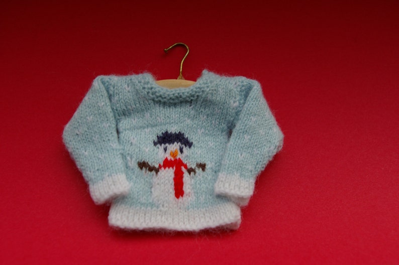 Miniature Doll's Snowman Jumper Knitting Pattern Etsy