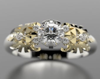 Zelda Engagement Ring Triforce Inspired Gold Engagement Ring Nintendo Video Game Wedding Ring Geek Engagement Ring Geeky Nerdy