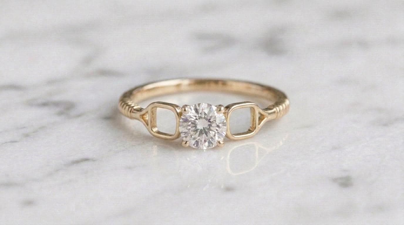 Solid Gold Pickleball Engagement Ring: Pickleball Paddle Diamond Ring in Yellow, White, Rose, or Silver