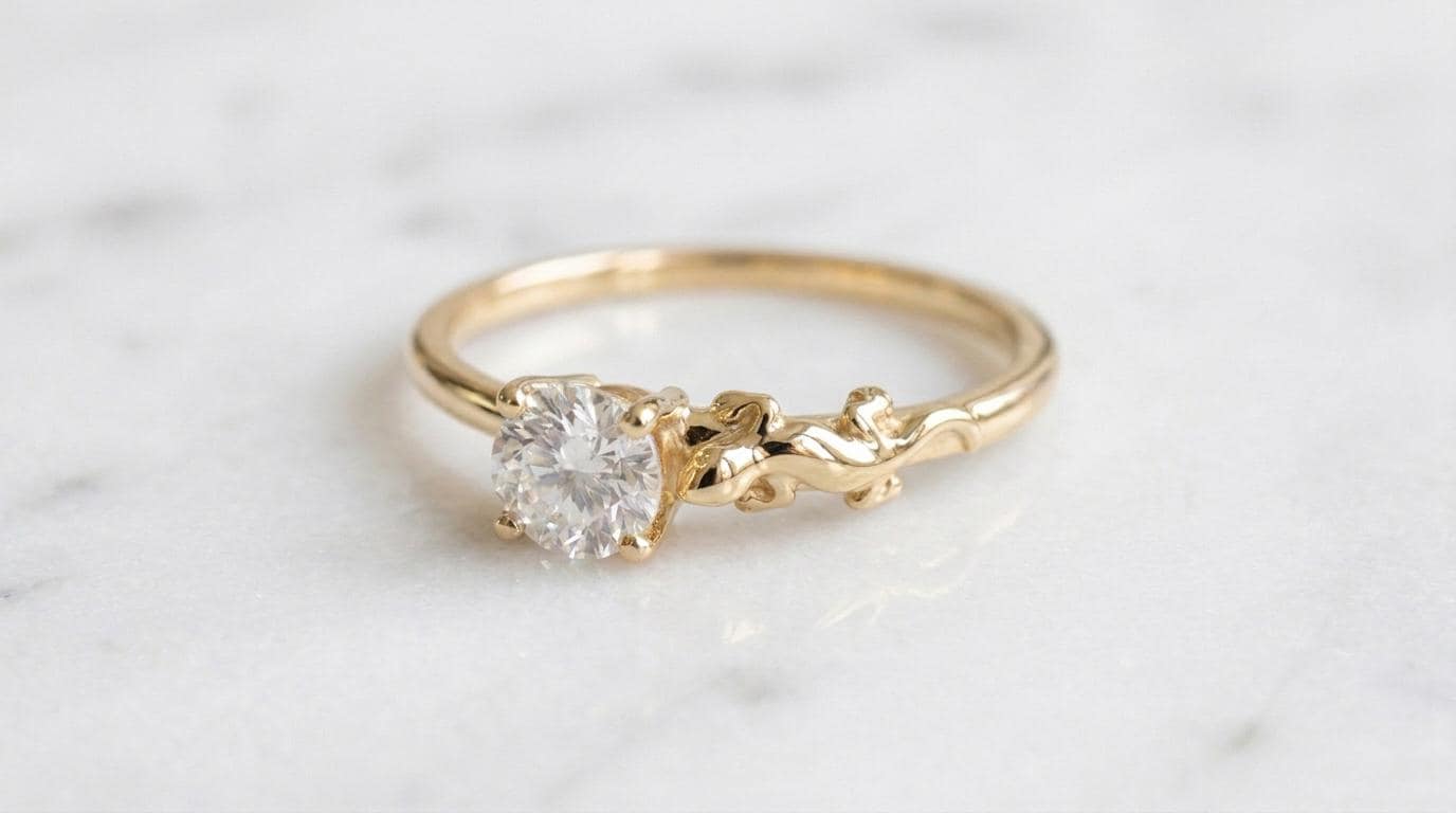 Solid Gold Gecko Engagement Ring: Vibrant Gecko Diamond Ring in Yellow, White, Rose, or Silver