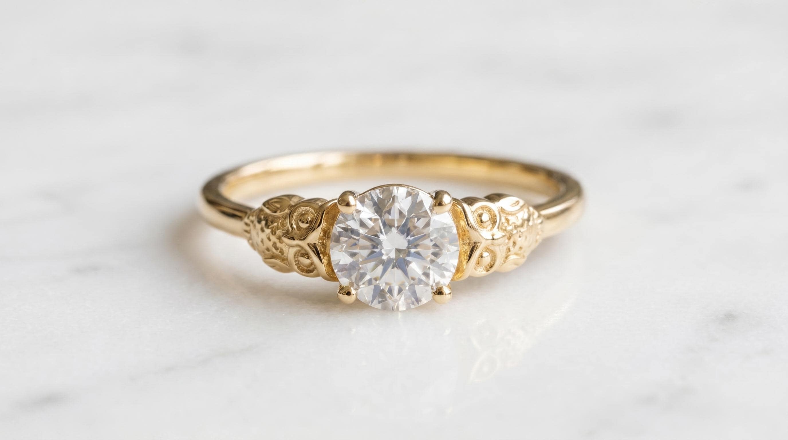 Solid Gold Owl Engagement Ring: Owl Diamond in Yellow, White, Rose, or Silver