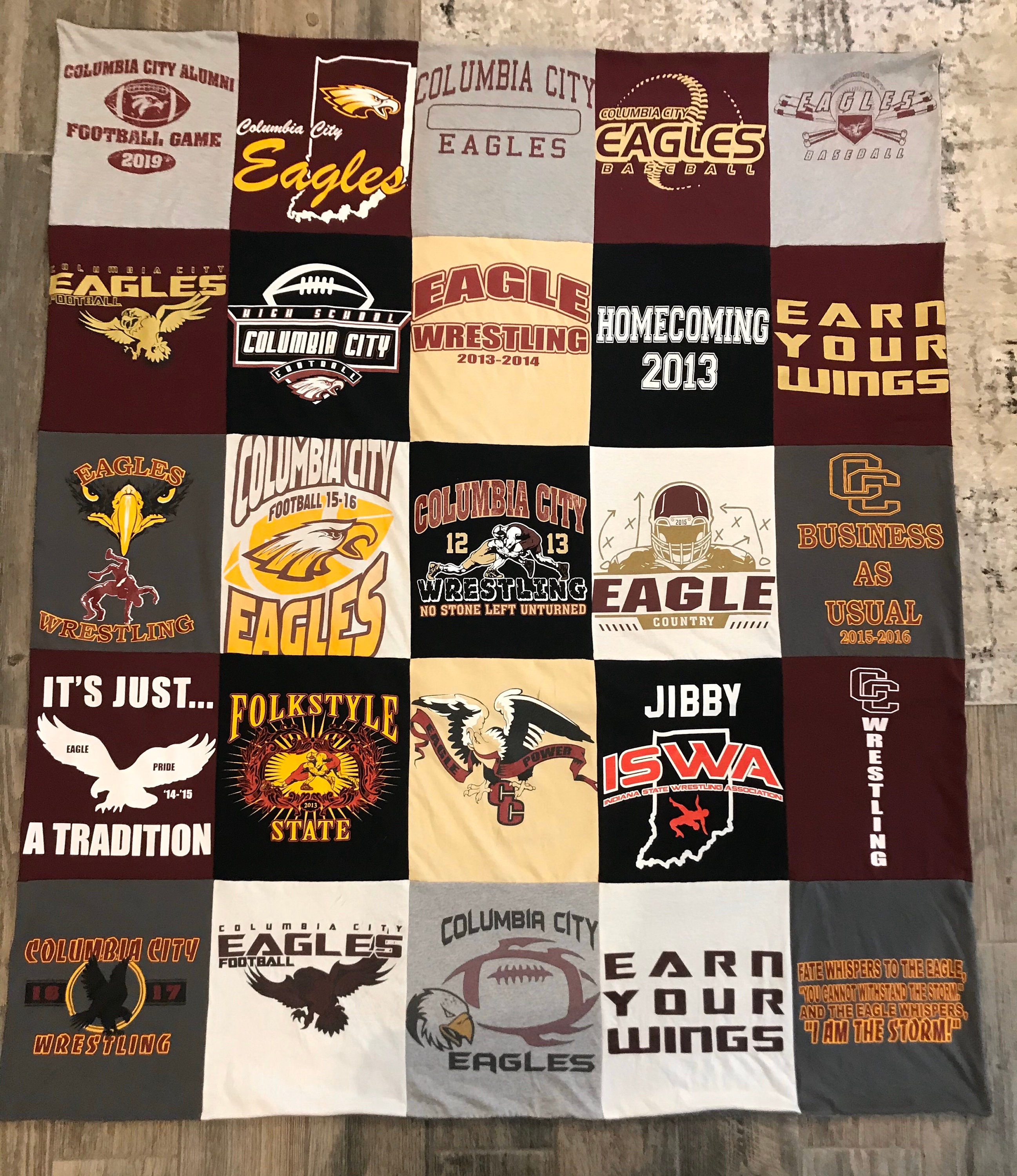 Custom T-shirt quilt, memory quilt, keepsake quilt, t shirt blanket