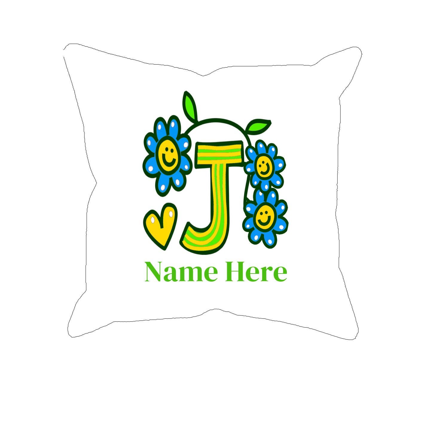 Initial J Pillow Cover Personalized Throw Pillow Cover Cute Etsy