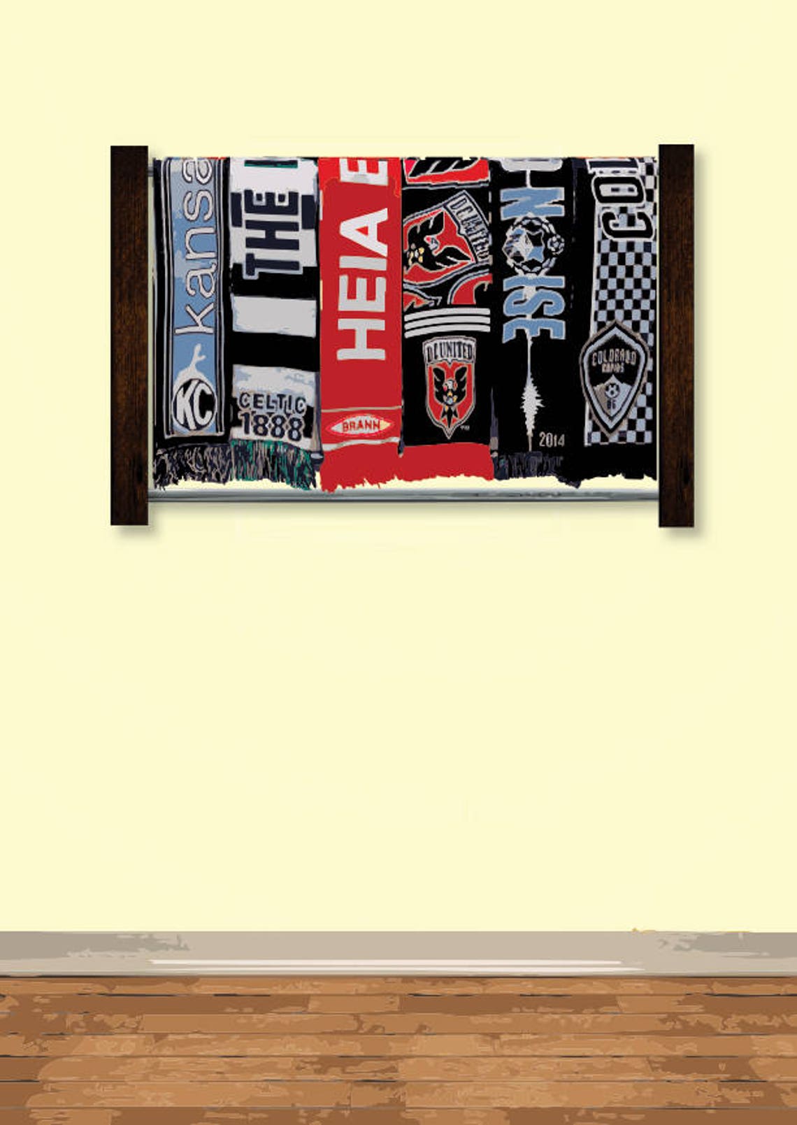 Siro Soccer Scarf Display Rack Holds up to 12 7 Wide Etsy