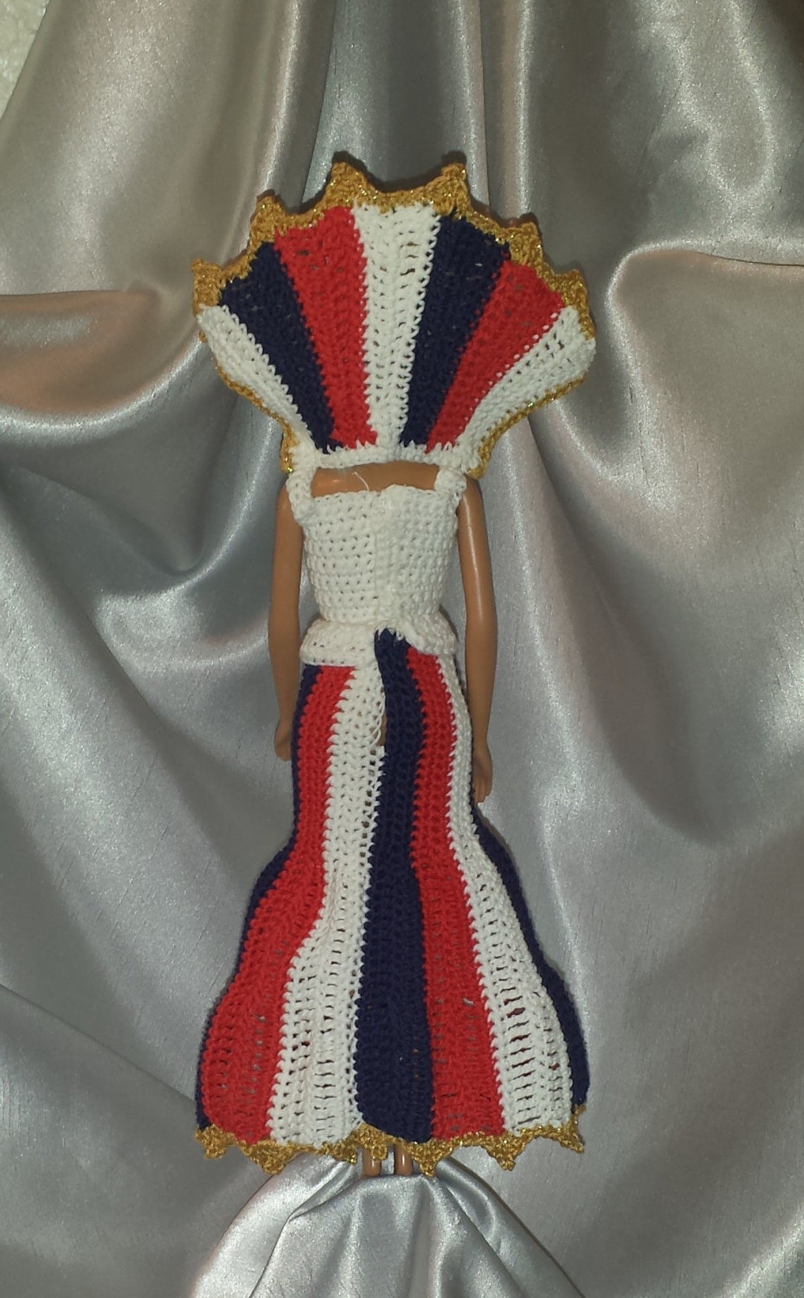 4th of July Parade Queen Gown for Barbie Red White & Blue | Etsy