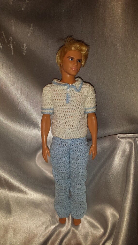 Crochet Ken Clothes Male Fashion Doll Slacks/Shirt 2pc Etsy