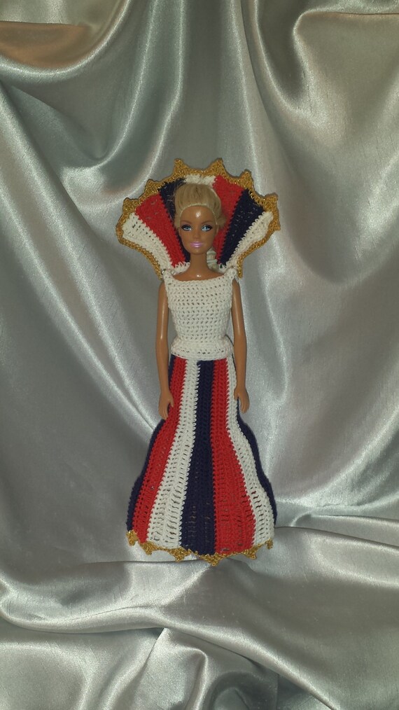 4th of July Parade Queen Gown for Barbie Red White & Blue | Etsy