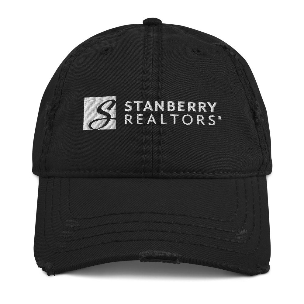 Black Stanberry Distressed Hat With White Lettering Etsy