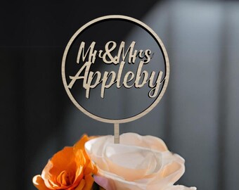 Mr And Mrs Cake Topper | Personalised Wedding Cake Topper | Wedding Reception Wedding | Mr & Mrs Topper | Anniversary Cake Toppers