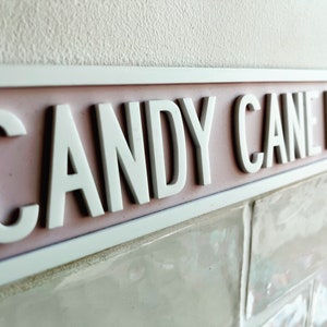 Candy cane lane sign pink Christmas decor image 3