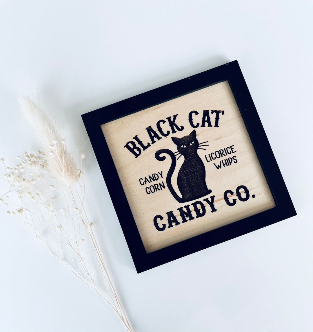 Black Cat Halloween Decoration Halloween Gift Autumn Decor Etsy