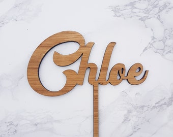 Personalised birthday cake topper, wooden cake topper, personalised name cake topper, birthday cake topper, rustic cake decoration, name