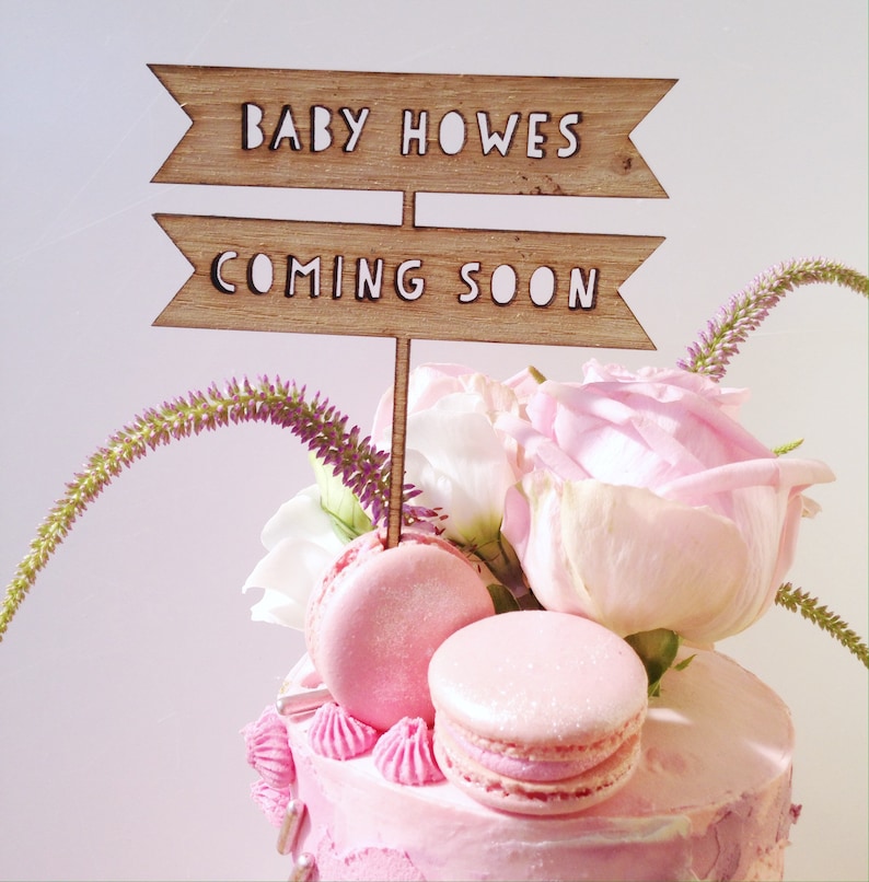 Personalised Baby Shower Cake Topper Wooden Cake Topper Baby - Etsy UK