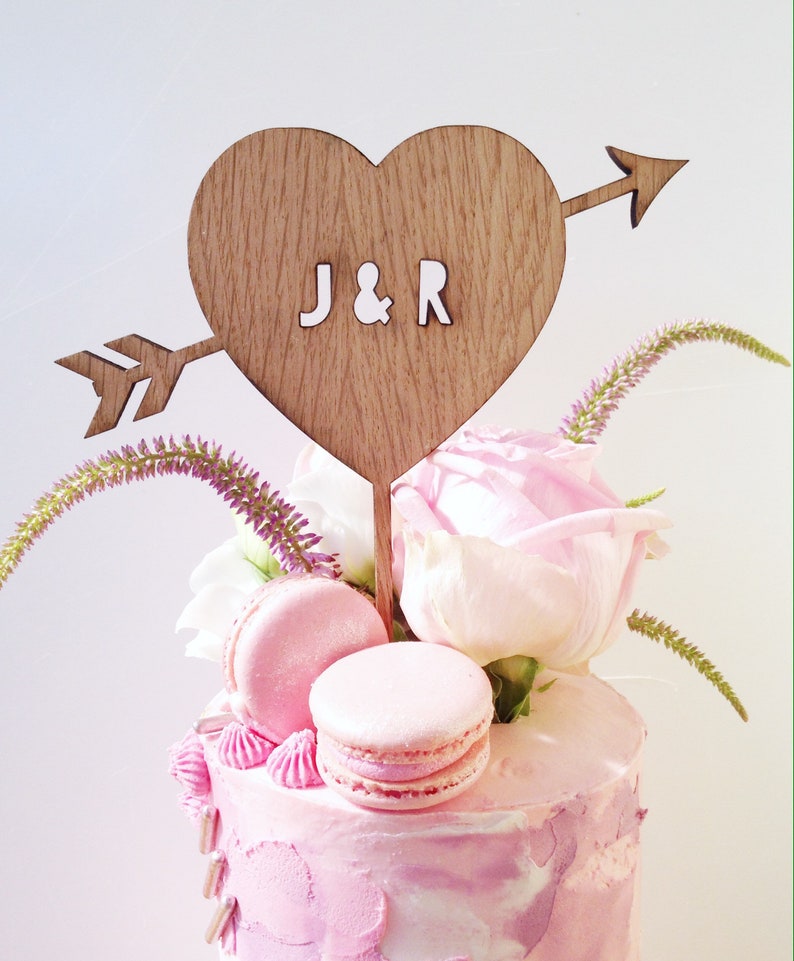 Rustic Cake Topper Initial Letters Cake Topper Wooden Wedding Cake Topper Personalised Wedding Cake Topper Custom Cake Topper image 2