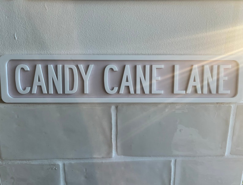 Candy cane lane sign pink Christmas decor image 5