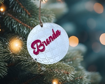 Disco Ball Bauble | Retro Christmas Ornament | Personalised Christmas ornament | Silver Christmas Decoration | Bauble with Custom Name