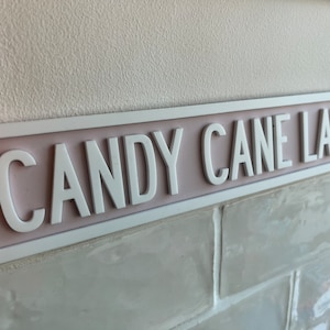 Candy cane lane sign pink Christmas decor image 8