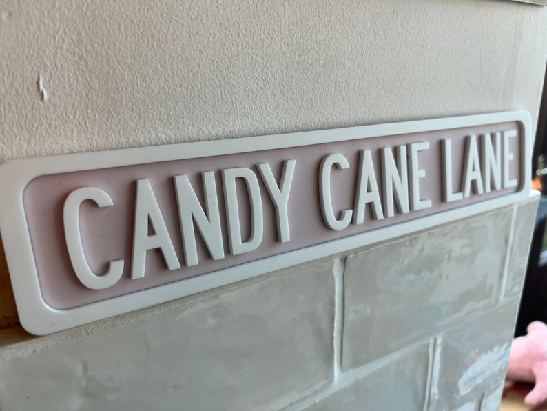 Candy cane lane sign pink Christmas decor image 8