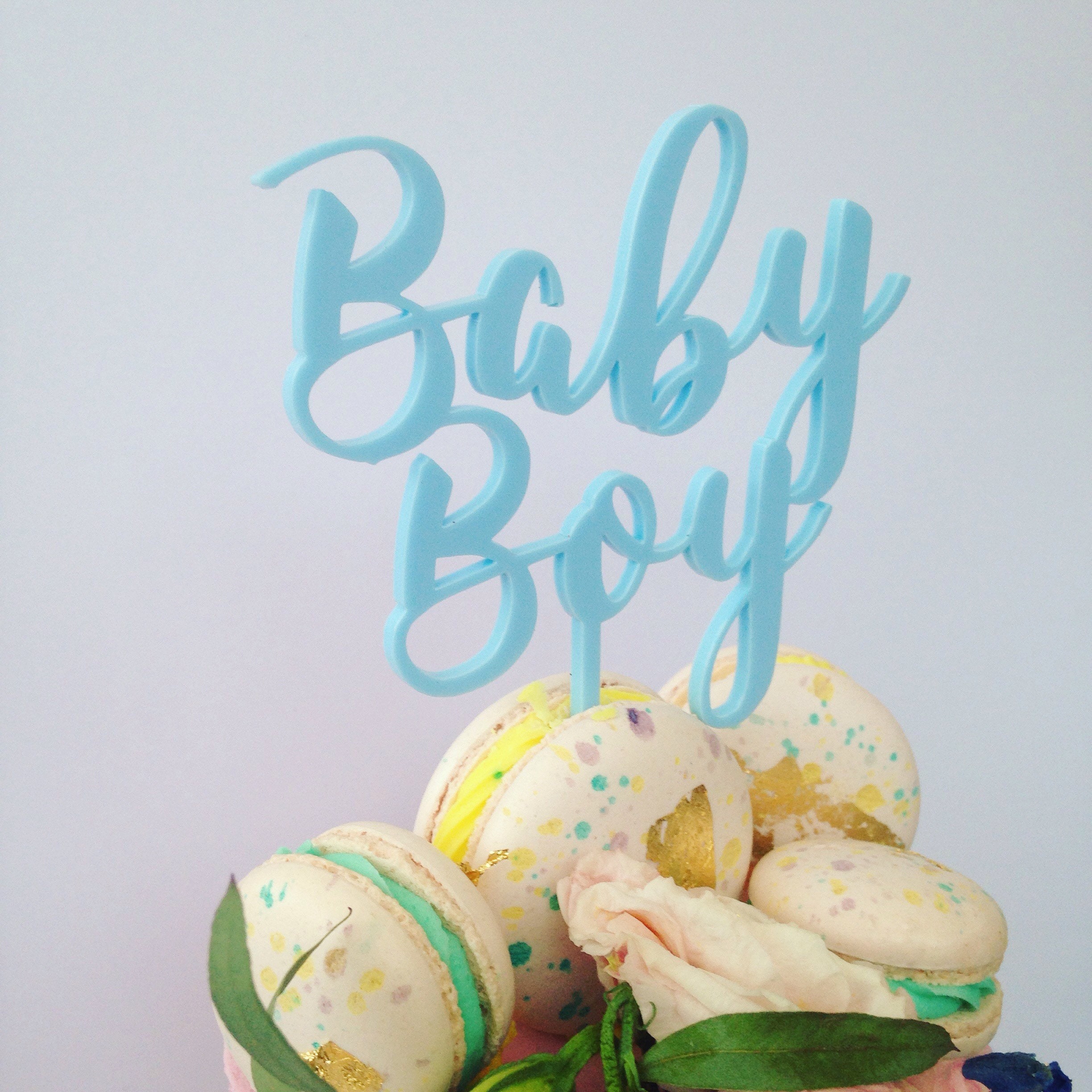 Cake Topper Baby Boy Topper Acrylic Cake Topper Gender Etsy UK