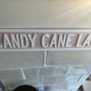 Candy cane lane sign pink Christmas decor image 6