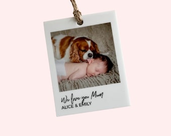 Valentine's Day Gift| Personalised Photo Car Ornament | Hanging Polaroid Decoration| Photo Bauble Any Image | Valentine's gift for him her