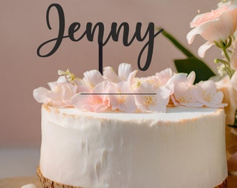 Custom Name Cake Topper Acrylic own Text | Personalised Party Decor | Birthday | Anniversary | Christmas | Graduation | Wedding | Engagement