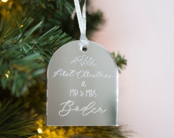 Personalised First Christmas As Mr and Mrs Bauble | Wedding Gift | Just Married Bauble | Newlywed Gift | First Christmas Mr and Mrs Keepsake