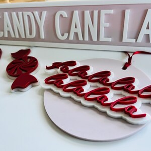 Candy cane lane sign pink Christmas decor image 4