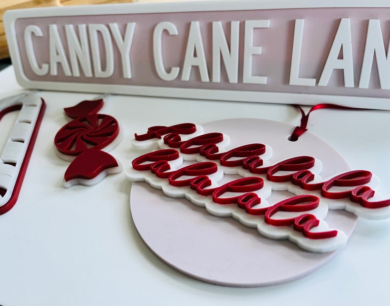 Candy cane lane sign pink Christmas decor image 4