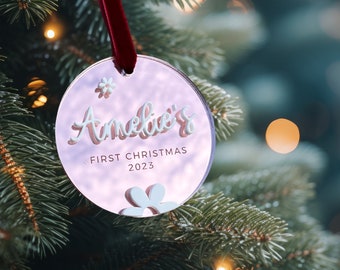 Personalised Baby's First Christmas ornament | Baby’s First Christmas | Keepsake Christmas Bauble Gift Ornament | 1st xmas Decoration |