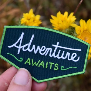 Adventure Awaits Patch Iron on Explorer Embroidered Badge image 2