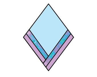 Geometric Diamond Hobby License Beginner to Intermediate Stained Glass Pattern - Style - Digital PDF file - cute easy suncatcher download