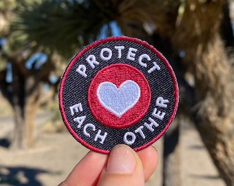 Mini Protect Each Other Patch - Be Kind - Coronavirus Covid 19 Mindfulness and Kindness Iron on Mask Patches