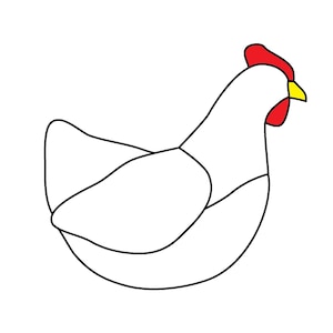 Chicken Hobby License Beginner Stained Glass Pattern - Digital PDF file - cute decoration, ornament, or easy hen suncatcher download