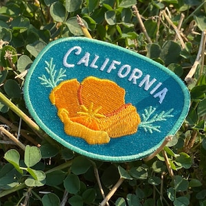 California Poppy Patch - Iron on Explorer Embroidered Badge