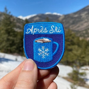 Mini Après Ski patch - Skiing sports vintage style simple badge - cute back to school patch