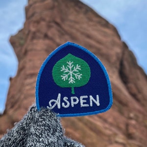 Mini Aspen and Snowflake Patch - Iron on Explorer Embroidered Badge