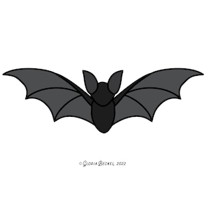 Bat Hobby License Beginner to Intermediate Stained Glass Pattern - Halloween vampire flying fruit crow - Digital PDF file - easy suncatcher