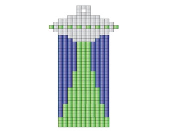 UFO Brick Stitch Seed Bead Weaving Pattern with Fringe Beginner to Intermediate Spooky Halloween Alien and Flying Saucer Space Earrings
