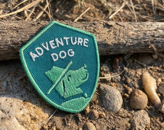 Mini Adventure Dog Patch - Iron on Explorer Embroidered Badge